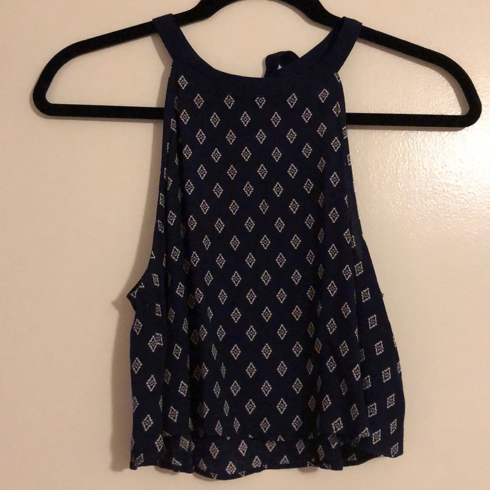 Navy blue crop tank/blouse